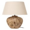 Dekoracyjna lampka stołowa ceramiczna podstawa z bawełnianym abażurem owalna nowoczesna na komodę DAVINA 47512/81/43 LUCIDE